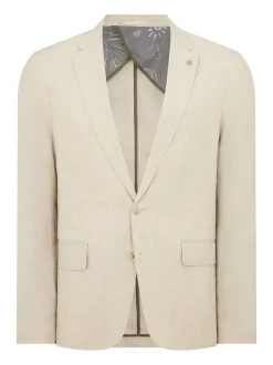 Remus Uomo Favian Stretch Linen Jacket - Stone