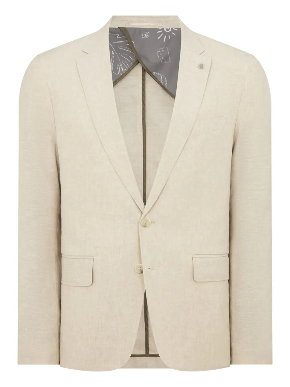 Remus Uomo Favian Stretch Linen Jacket - Stone