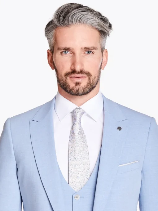 Remus Uomo Massa Plain 3 Piece Suit - Blue