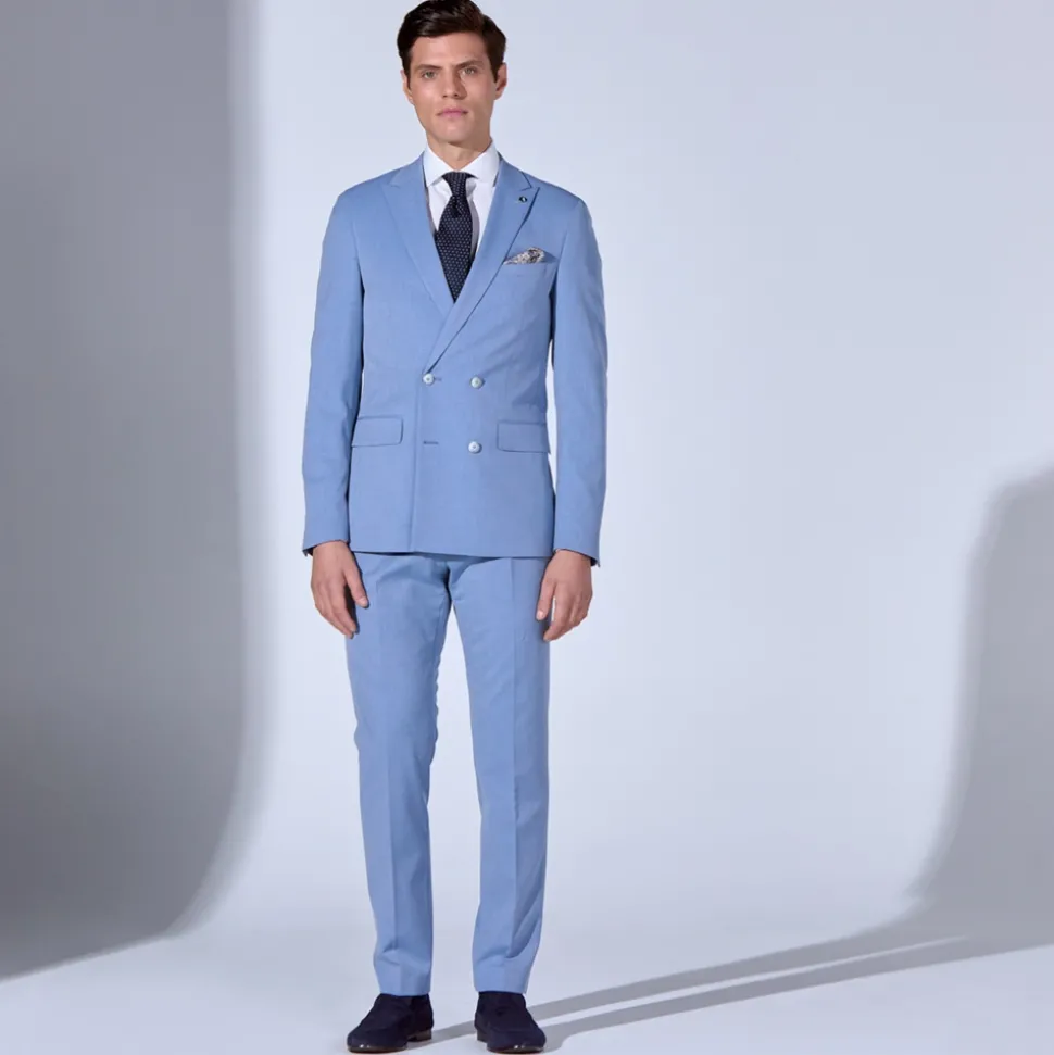 Remus Uomo Massimo Double Breast 2 Piece Suit - Blue