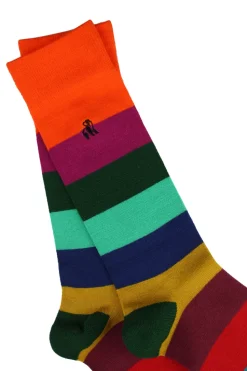 Swole Panda Block Stripe Socks