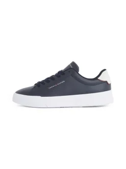 Tommy Hilfiger Court Leather Tumbled Sneaker - Navy