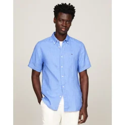 Tommy Hilfiger Dyed Linen Shirt - Blue