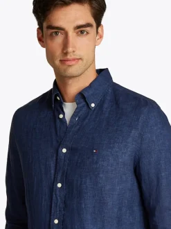 Tommy Hilfiger Dyed Linen Shirt - Navy