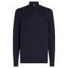Tommy Hilfiger Essential Cotton Zip Mock - Navy