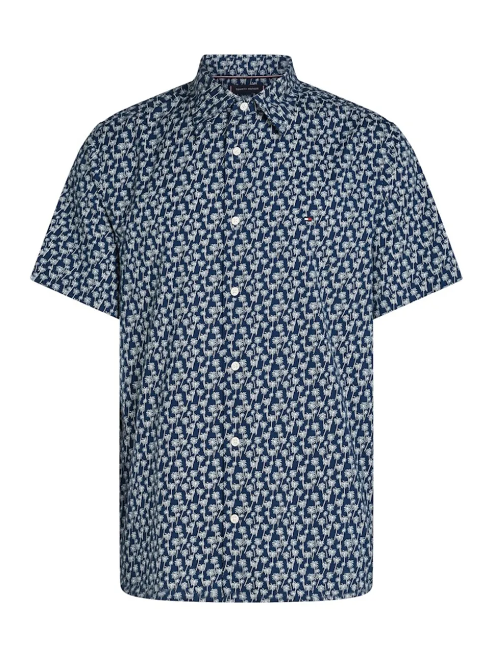 Tommy Hilfiger Flex Poplin Palm Shirt - Navy
