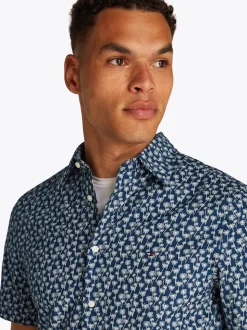 Tommy Hilfiger Flex Poplin Palm Shirt - Navy