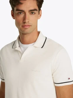 Tommy Hilfiger Open Collar Tipped Polo - Stone