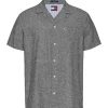 Tommy Jeans Classic Linen Cuban Collar Shirt - Navy