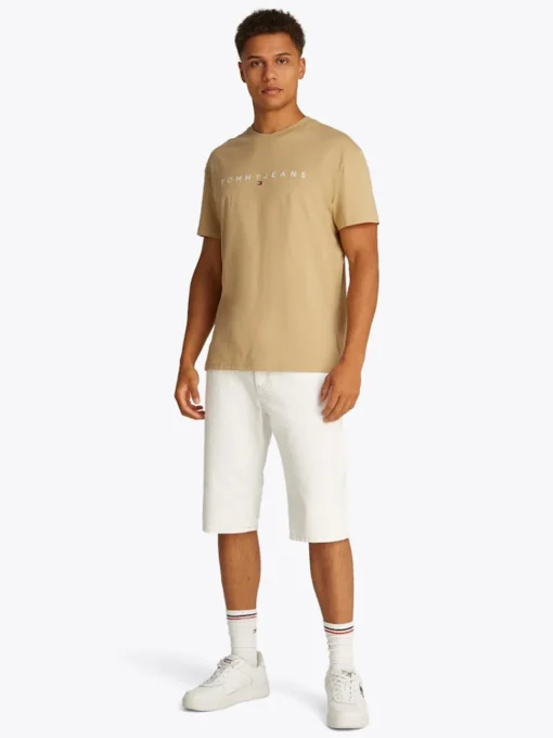 Tommy Jeans Linear Logo T-Shirt - Brown