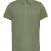 Tommy Jeans Slim Placket Stripe Polo - Green