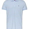 Tommy Jeans Slim Placket Stripe Polo - Blue