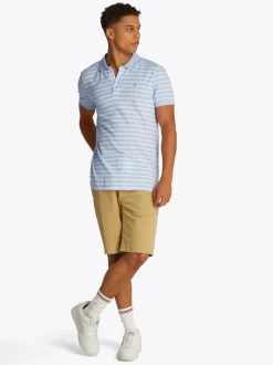 Tommy Jeans Slim Placket Stripe Polo - Blue