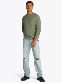 Tommy Jeans Waffle Long Sleeve T-Shirt - Green