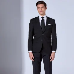 Boss H Genius Slim Fit Suit Trousers - Black