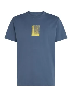 Calvin Klein Jeans Brush Stroke Graphic T-Shirt - Blue