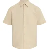 Calvin Klein Jeans Linen Cotton Short Sleeve Shirt - Stone