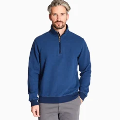Club 1879 Leinster Half Zip Rib Sweatshirt - Blue