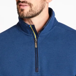Club 1879 Leinster Half Zip Rib Sweatshirt - Blue