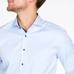 Eterna Plain Opaque Cover Shirt - Blue