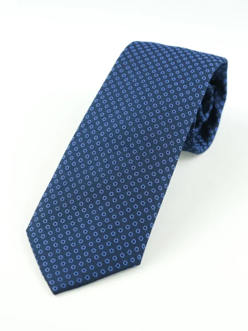 Marco Capelli Geo Dot 8cm Silk Tie - Navy