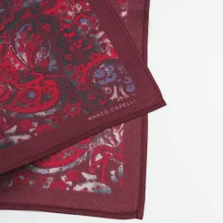 Marco Capelli Paisley Print Silk Pocketsquare - Red