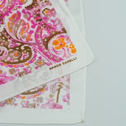 Marco Capelli Paisley Silk Pocketsquare - Pink