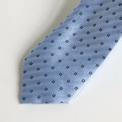 Marco Capelli Premium Geo Soft Herringbone Tie - Light Blue