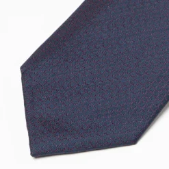 Marco Capelli Retro Pattern 8cm Silk Tie - Navy