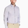 Marco Capelli Satin Stretch Abstract Flower Shirt - Blue