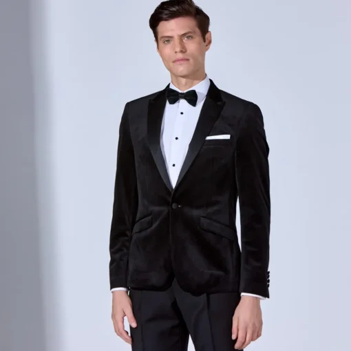 Marco Capelli Velvet Tuxedo Blazer - Black