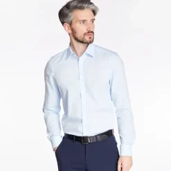 Marvelis Body Fit Easy Iron Shirt - Blue