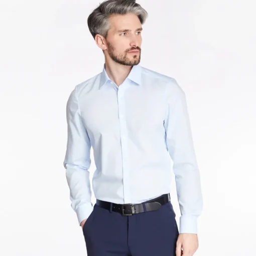 Marvelis Body Fit Easy Iron Shirt - Blue