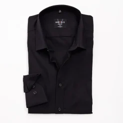 Marvelis Body Fit Plain Formal Shirt - Black