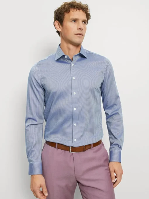 Olymp Diamond Structure Shirt - Navy