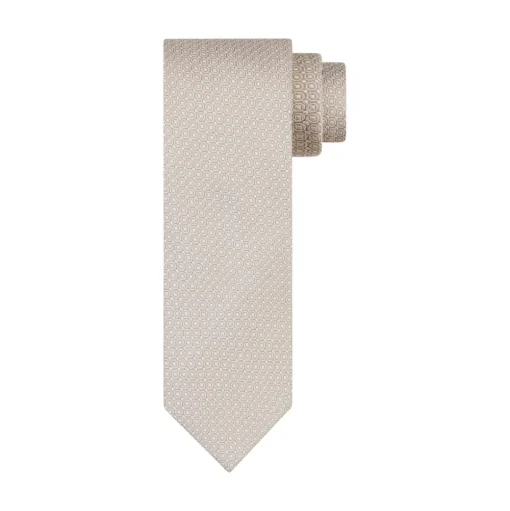 Profuomo Dot Structure Woven Silk Tie - Yellow