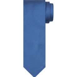 Profuomo Silk Woven Soft Rib Tie 8cm - Jeans
