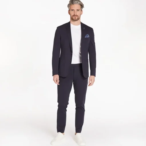 Remus Uomo Favian Stretch Blazer - Navy