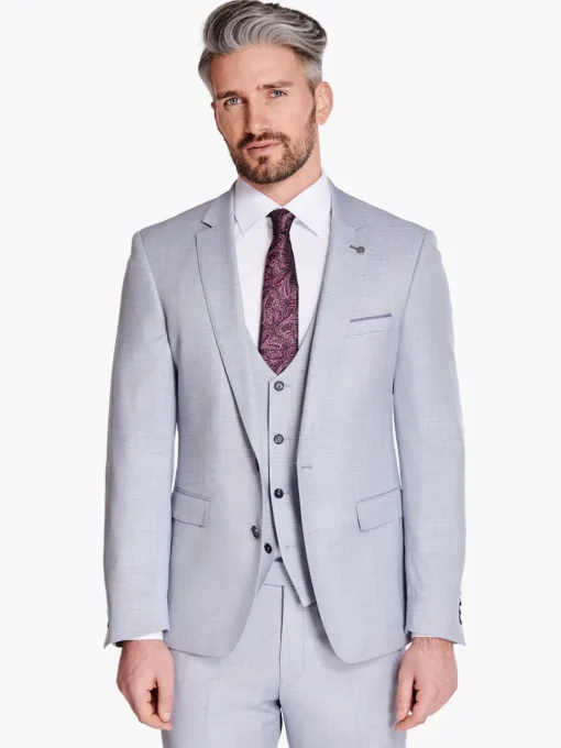 Remus Uomo Lucian Mini Check 3 Piece Suit - Grey