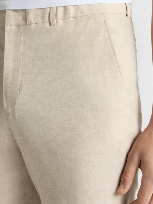 Remus Uomo Sondrio Stretch Linen Trousers - Stone