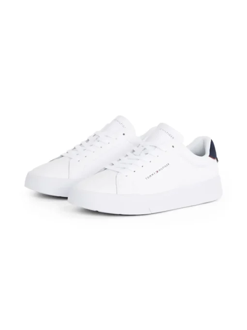 Tommy Hilfiger Court Leather Tumbled Sneaker - White