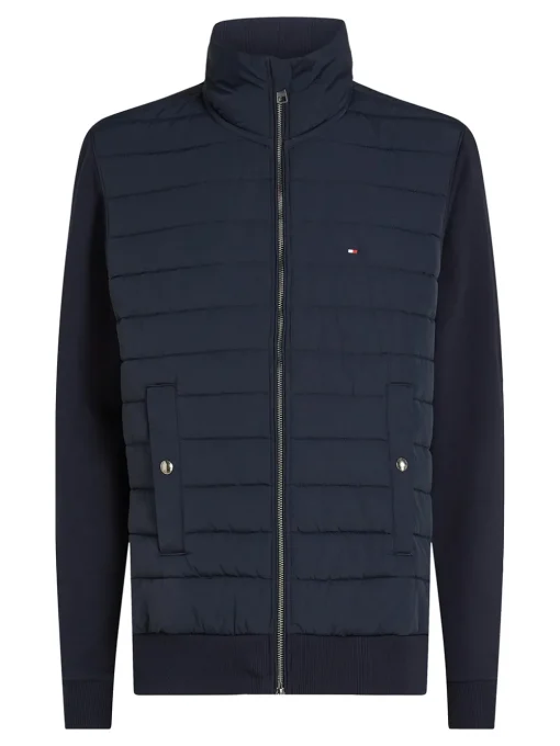 Tommy Hilfiger Mix Media Stand Up Collar - Navy