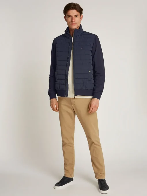 Tommy Hilfiger Mix Media Stand Up Collar - Navy